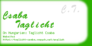 csaba taglicht business card